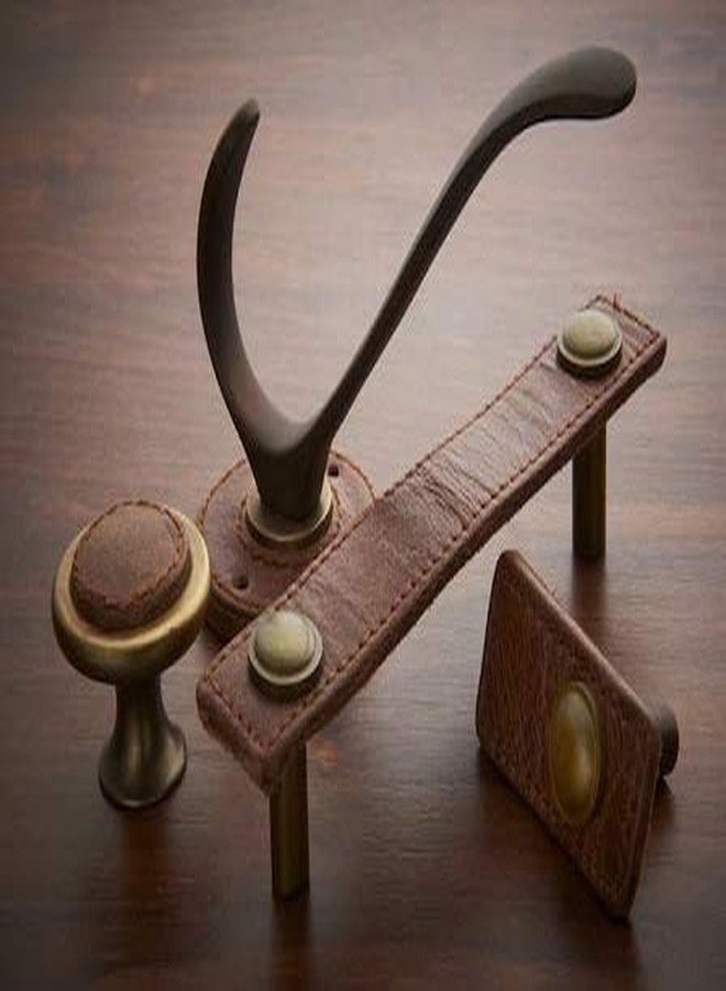 HOBKNOBS Antique Monza Leather Hook with Solid Brass Construction (Hand Stitched Italian Leather) 100mm. - Image 5